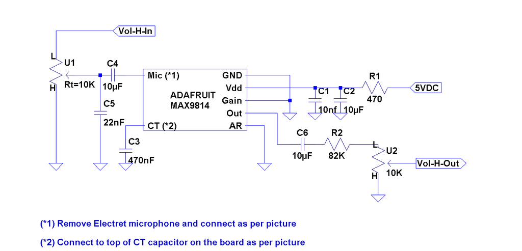 Max9814 схема подключения