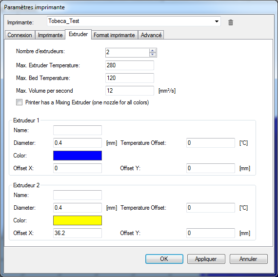 configuration double extrudeur